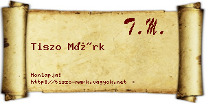 Tiszo Márk névjegykártya