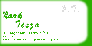mark tiszo business card